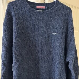 Vineyard Vines Navy Blue Woven Wool Sweater in size XXL